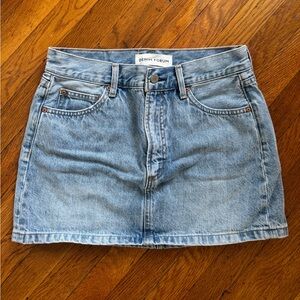 Denim Forum Washed Blue Denim Mini Skirt